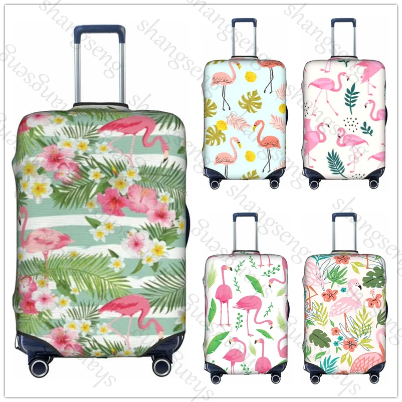

Floral Flamingo Travel suitcase protective case, suitcase cover, elastic protection, washable Luggage cover, 18-32 in