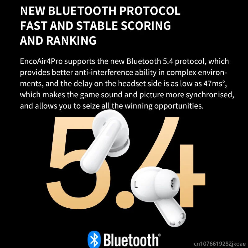OPPO Enco Air4 Pro سماعة لاسلكية تعمل بالبلوتوث 5.4 سماعات IP55 مقاومة للماء 49dB سماعات إلغاء الضوضاء النشطة 440 مللي أمبير في الساعة وضع الاستعداد الطويل
