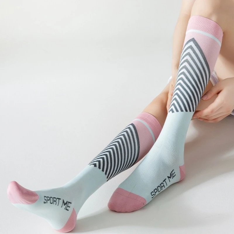 

1 пара спортивных компрессионных носков для фитнеса и бега, эластичные носки до середины икры