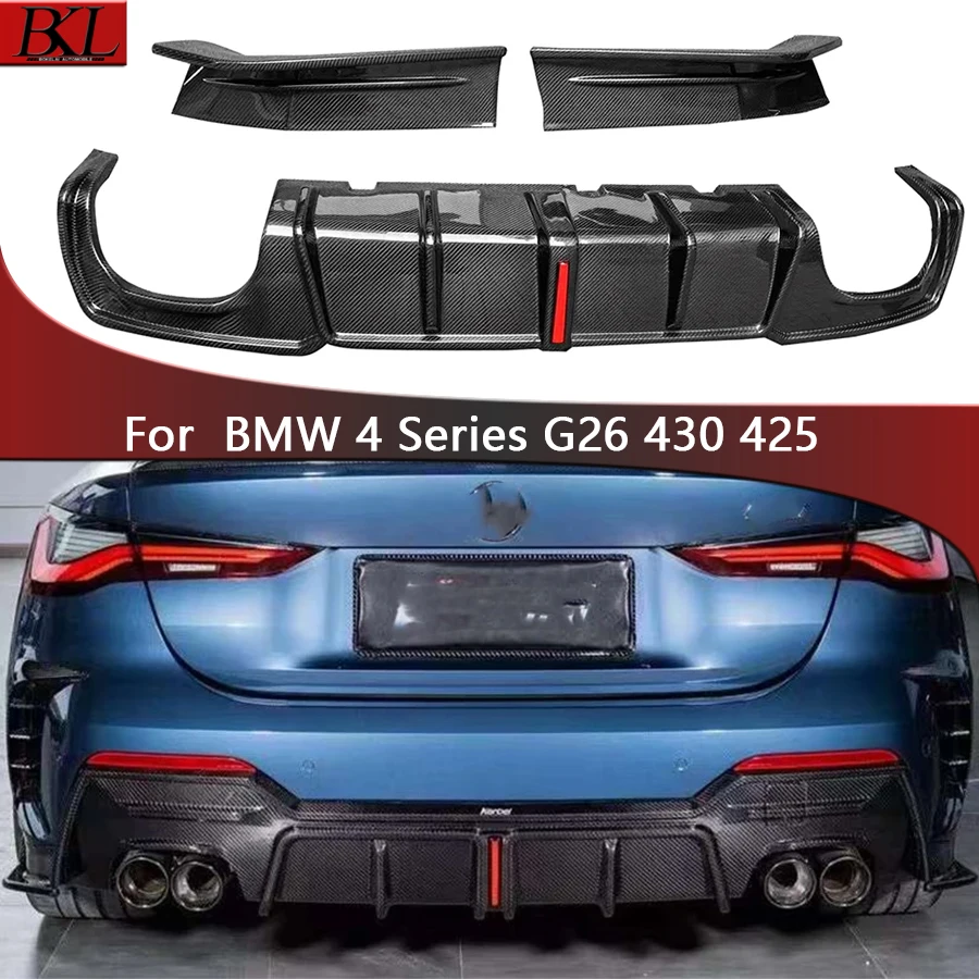 For BMW 4 Series G26 Four doors Carbon Fiber Back lip Car Rear Bumper Diffuser Rear Splitters Spoiler Back lip Upgrade body kit