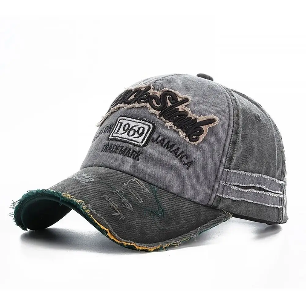 ป้องกันแสงแดดล้างตัวอักษร DENIM เบสบอลหมวก VINTAGE 1969 ตัวอักษร Snapback หมวกพ่อหมวก Casual Trucker หมวก Unisex