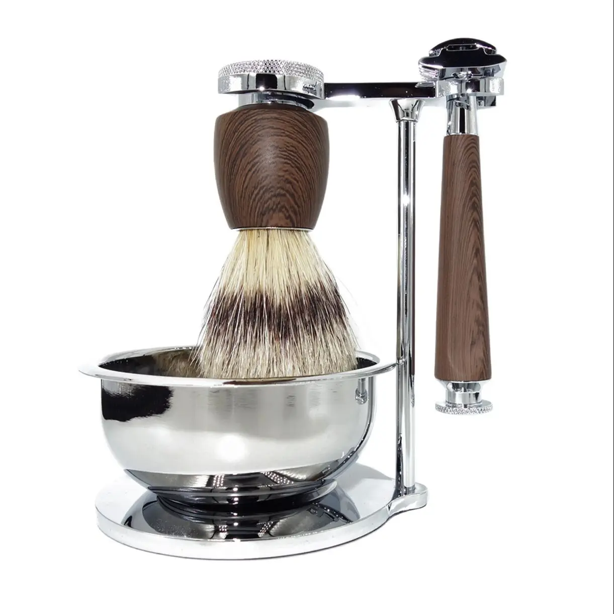 

Magyfosia Classic 4 in 1 Men's Shaving Kit with Natural Boar Hair Brush and Double-edge Beard Safety Razor Barber Grooming Tool