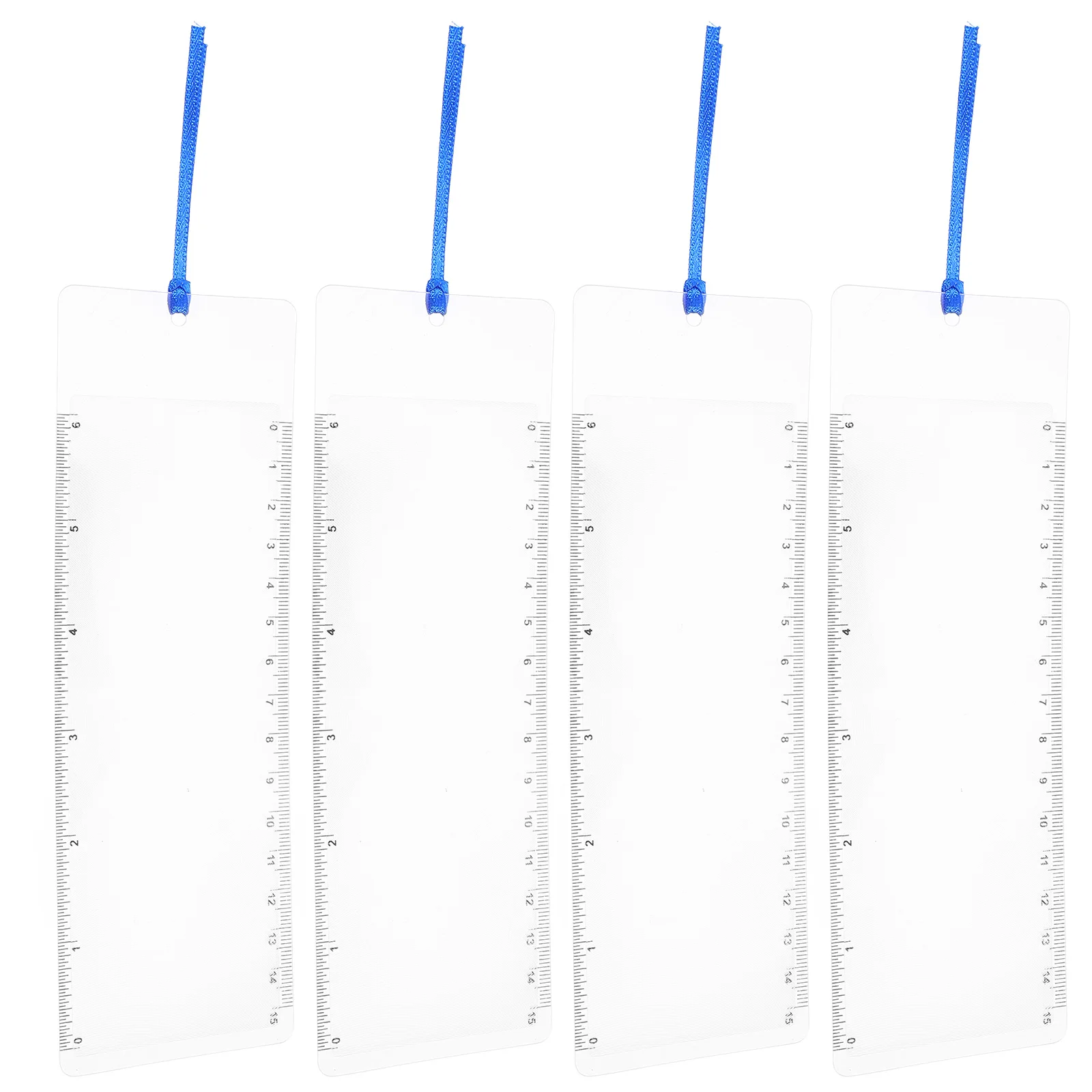 

4PCS 3 Fold Magnifier Bookmark With Ruler Integrated Scale For Clear Text Viewing And Precise Measuring In Pocket Size