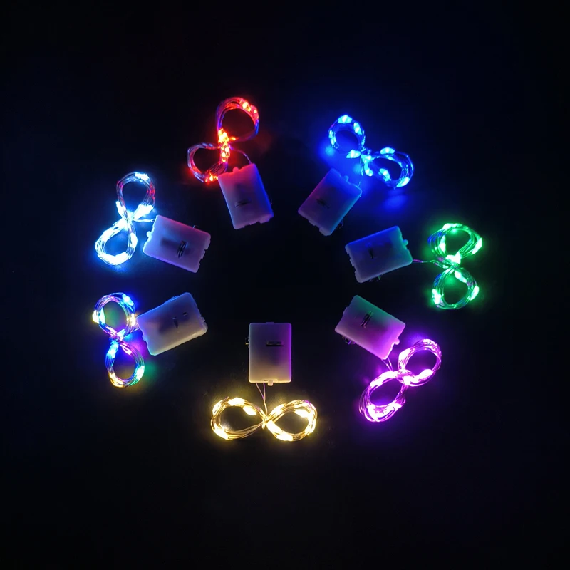 Twinkle Fairy LED String Lights, várias cores, casamento, caixa de presente de Natal, corda de luz decorativa, 1m, 10 pcs