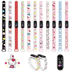 Cartoon Hello Kittys Electronic Led Sports Watch Kawaii Sanrio Kuromi Cinnamoroll Student Child Printing Water Proof Gifts Toys