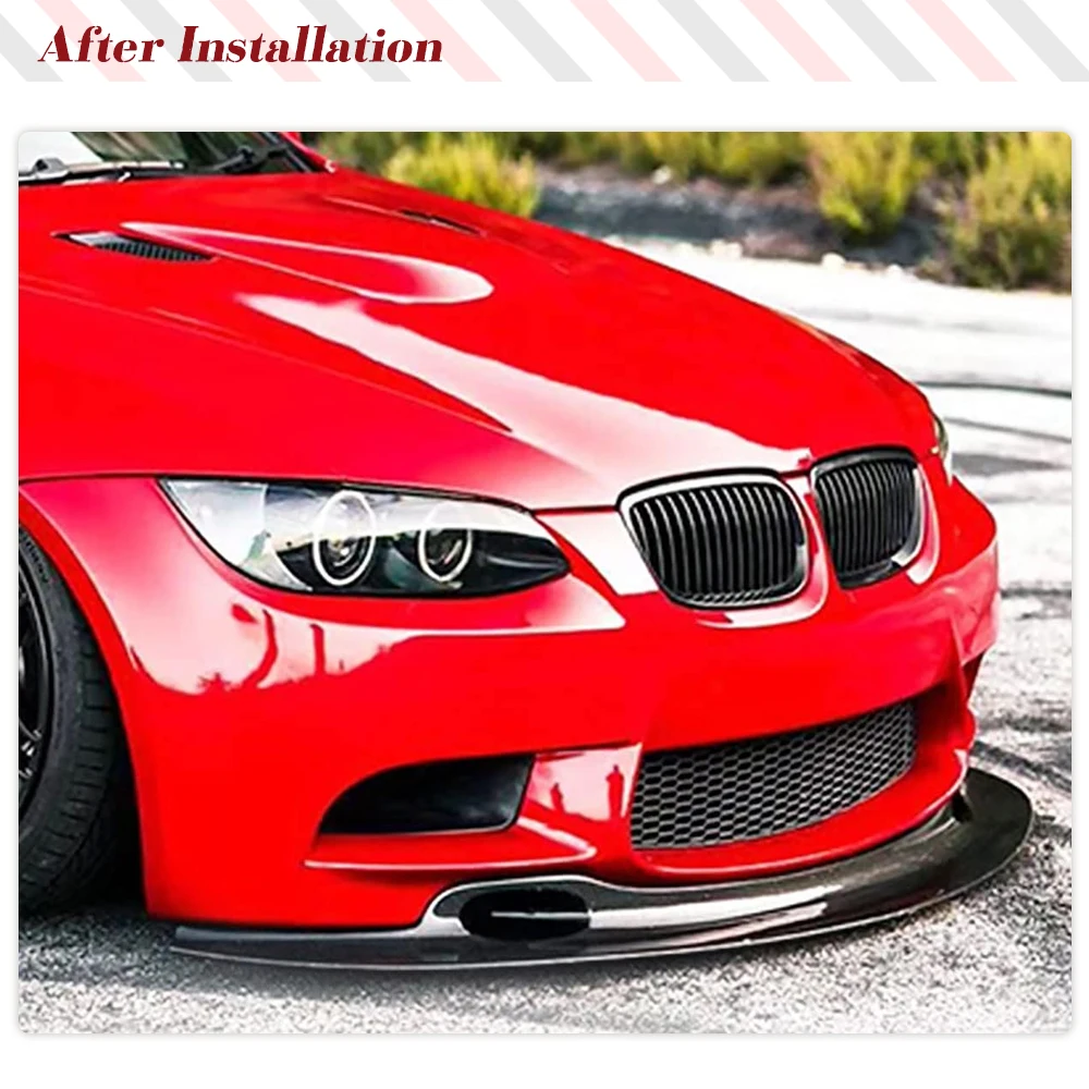 For BMW 3 Series M3 E90 E92 E93 2008-2013 Carbon Fiber Car Front Lip Front Bumper Spoiler Splitter Protector Racing Body Kits - Image 2