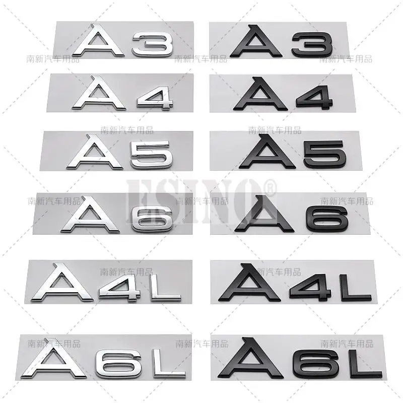 

Car Styling 3D ABS Adhesive Replacement Emblem Rear Trunk Badge Sticker Decal for Audi A1 A3 A4 A5 A6 A7 A8 Q2 Q3 Q5 Q7