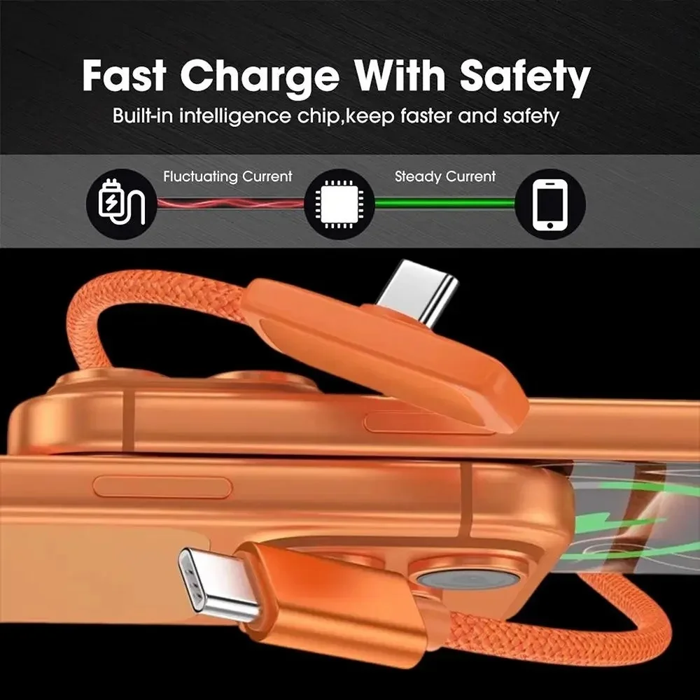 45W PD L Shape High Speed Data Transfer Gaming Cord 90° Elbow Type C to Type C Fast Charging Cable For iPhone 17 Pro Max Samsung