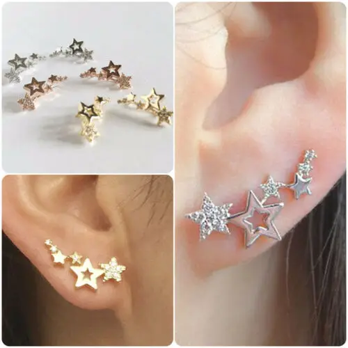 pendientes mujer pendientes fiesta pendientes niña bisutería mujer pendientes rojos Pendientes sencillos con forma de estrella para Mujer, aretes pequeños con tuerca, regalo de joyería para fiesta de cumpleaños y boda