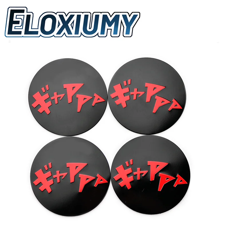Eloxiumy 4pcs 49.5mm Aluminum Car Wheel Center Hub Caps newest logo Modification Car Styling Exterior Accessories Black and Red