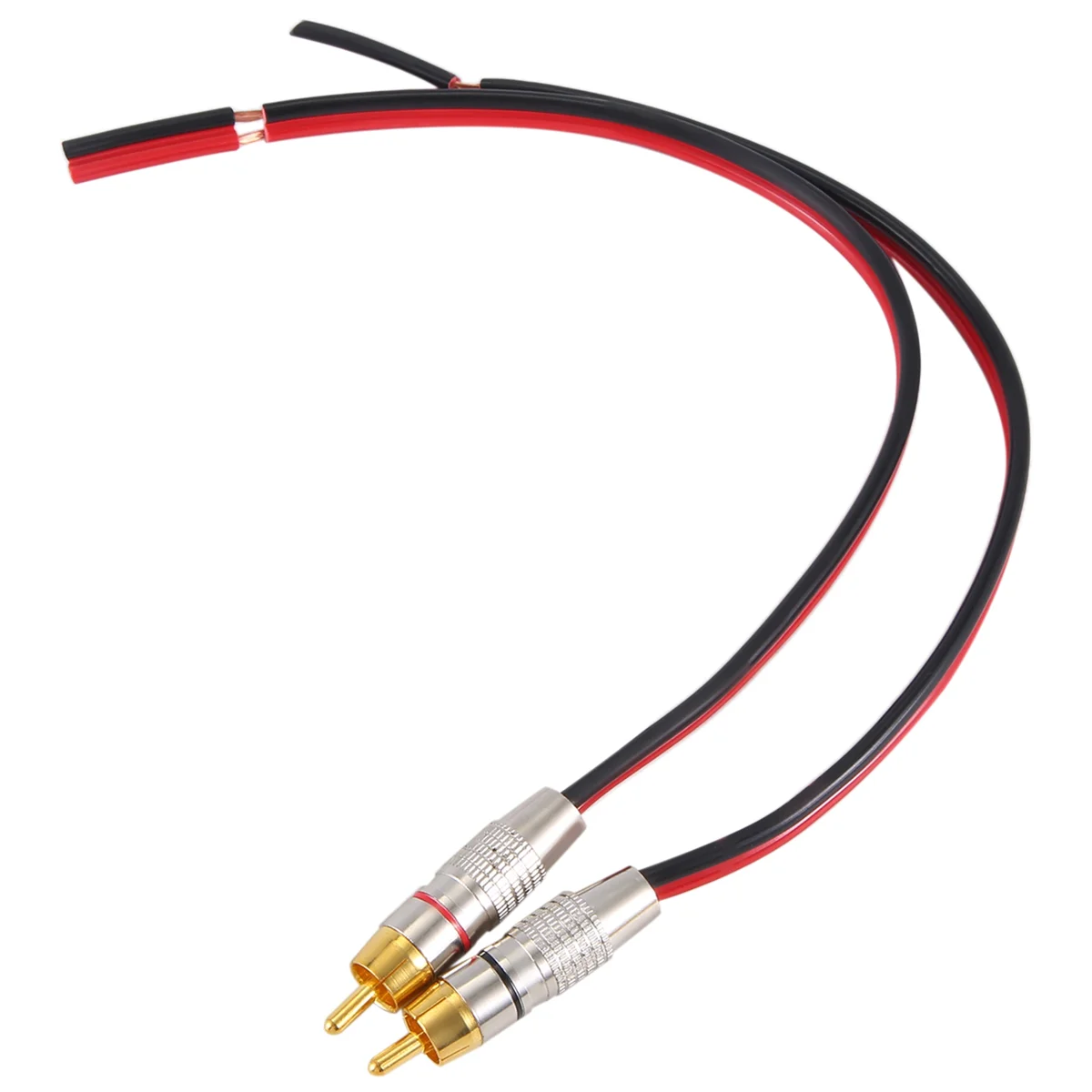 Speaker Cables to RCA Plugs Adapter, 2-Channel (1 Foot) B20