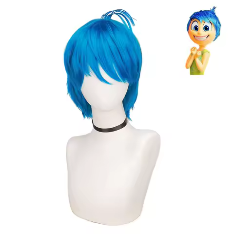 Movie Inside Cos Out Anxiety Cosplay Wigs Blue Short Curly Sadness Disgust Joy Wig Women men Halloween Cosplay Wig Anime