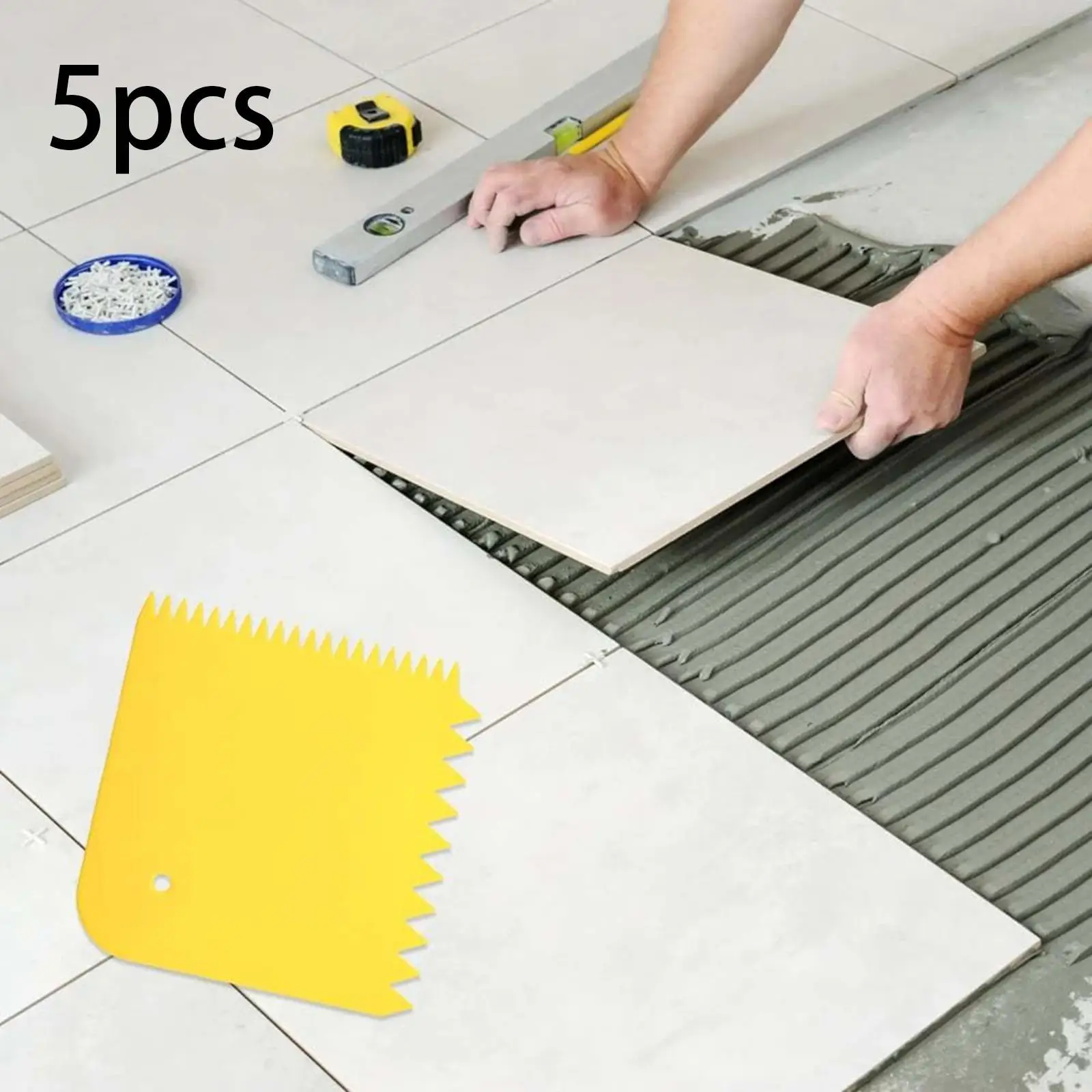 Adhesive Spreader Notched Edge Trowel Reusable Plastic Scraper for DIY Home Improvement Tasks