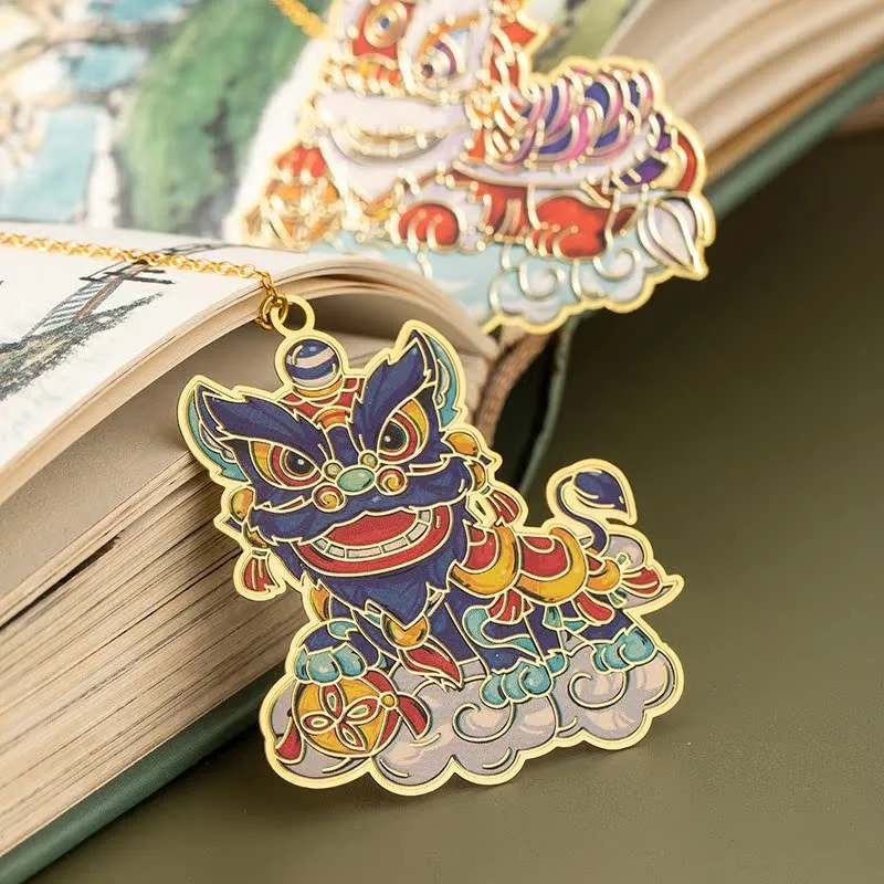 

Изысканная металлическая закладка для пробуждения льва в китайском стиле, уникальный культурный креативный подарок для читателей