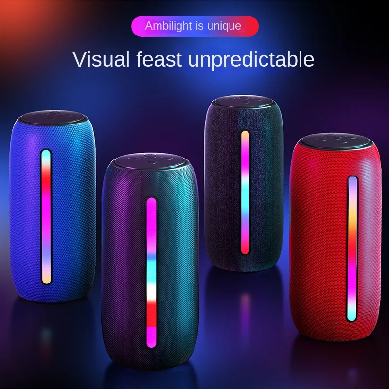 Portable wireless Bluetooth speaker ultra subwoofer desktop outdoor car LED light Bluetooth speaker