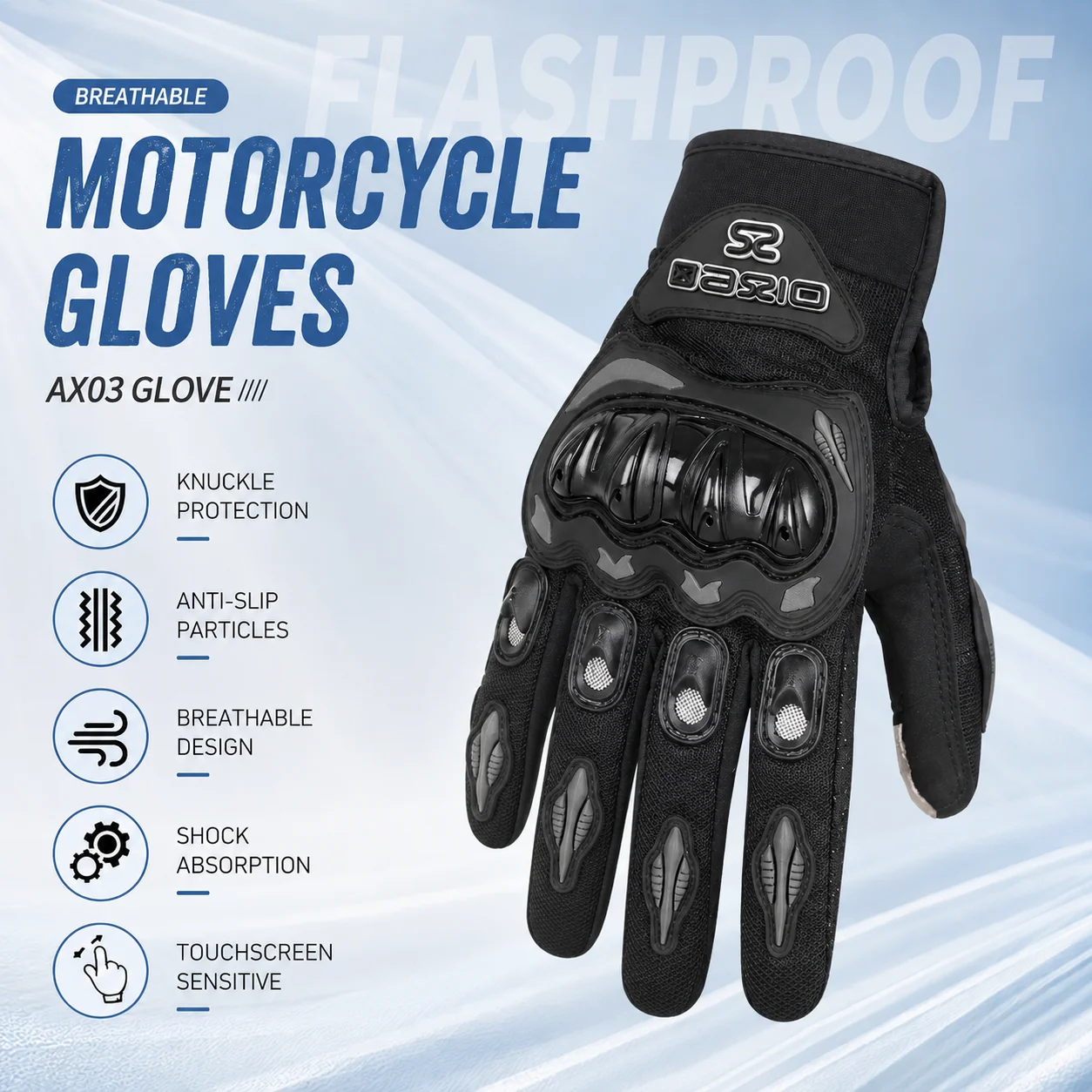 

Motocross Full Finger Gloves Anti Slip Breathable Summer Motorcycle Riding Off Road Dirt Bike Touch Screen Protective Men Women