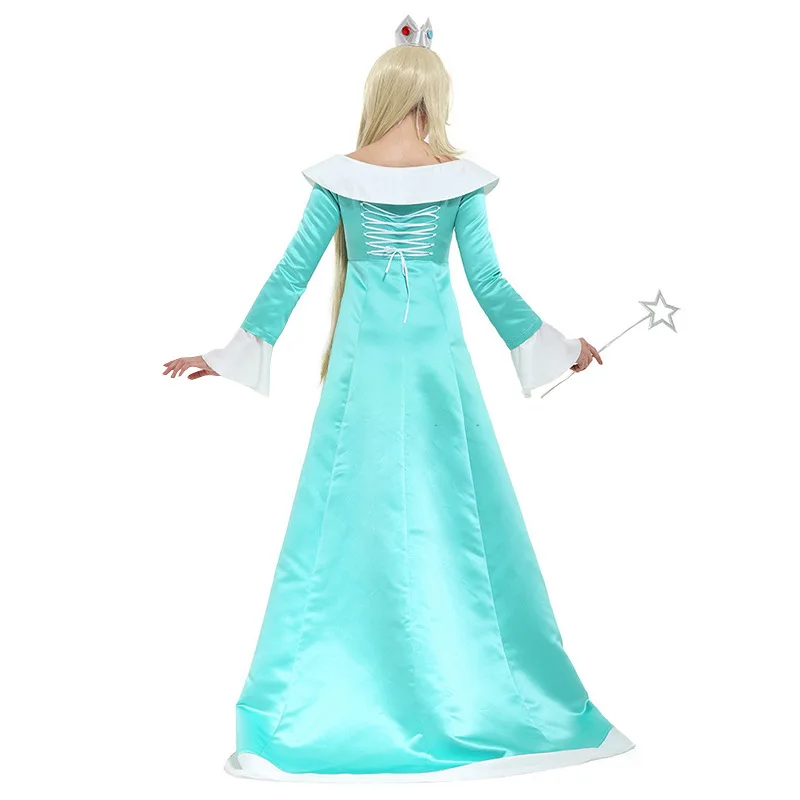 Hot Sale Princess Cosplay Rosalina Green Dress Halloween Queen Carnival Party for Kid Girl