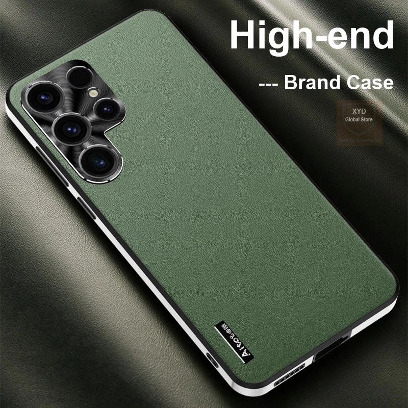 

High end For Samsung Galaxy S25 Ultra Case Matte Leather Brand Phone Case For Samsung Galaxy S25 Ultra Plus Cover Airbag Shell