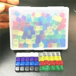 100Pcs 10 colors Transparent Black Square Corner Colorful Crystal Dice Chess Piece Right Angle Sieve Cube For Puzzle Game 8mm