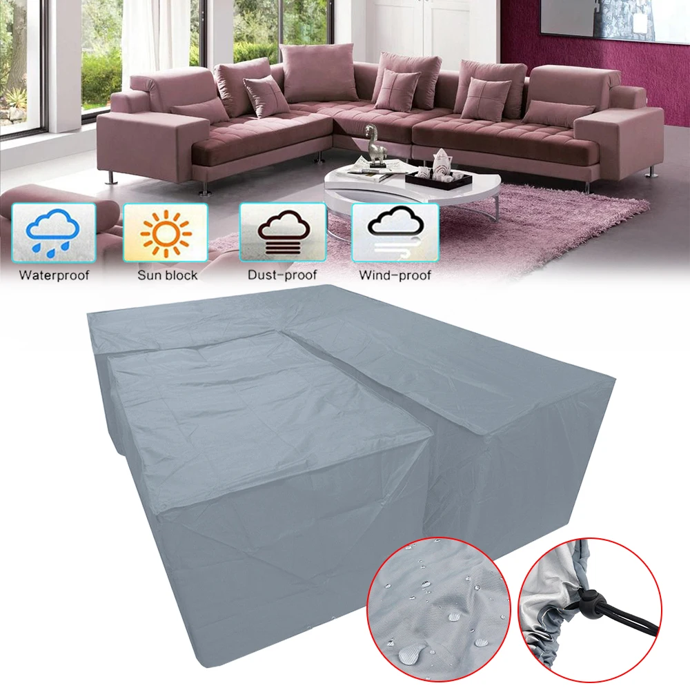 Corner Outdoor Sofa Cover Garden Rattan Corner Furniture Cover Left L Shape Waterproof Sofa Protect Set All-Purpose Dust Covers