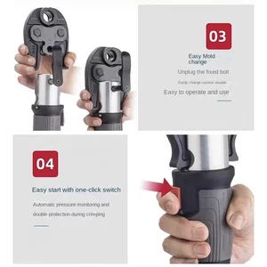 LS-1525 Mini Battery Pipe Crimp Tool, Pipe Crimping Tool para Piping System, Copper Fittings, Multicamadas Pex, Alicadores Elétricos de Friso 6 principais vendas alicates de cravar multicamada - №2