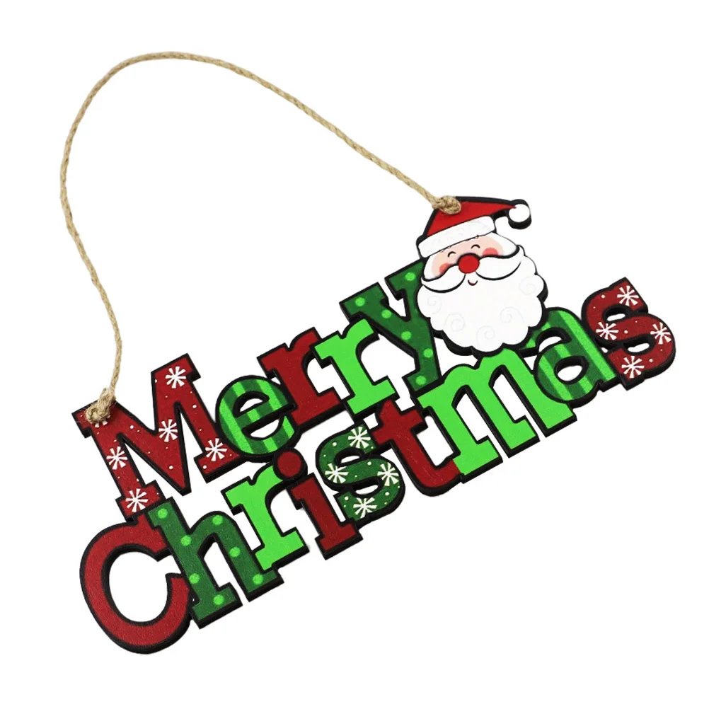 

1Pcs Wooden Christmas Door Sign Hollow-Out Letter Hanging Plate Decorative Welcome Decor for Indoor Party Door Hanging Plate