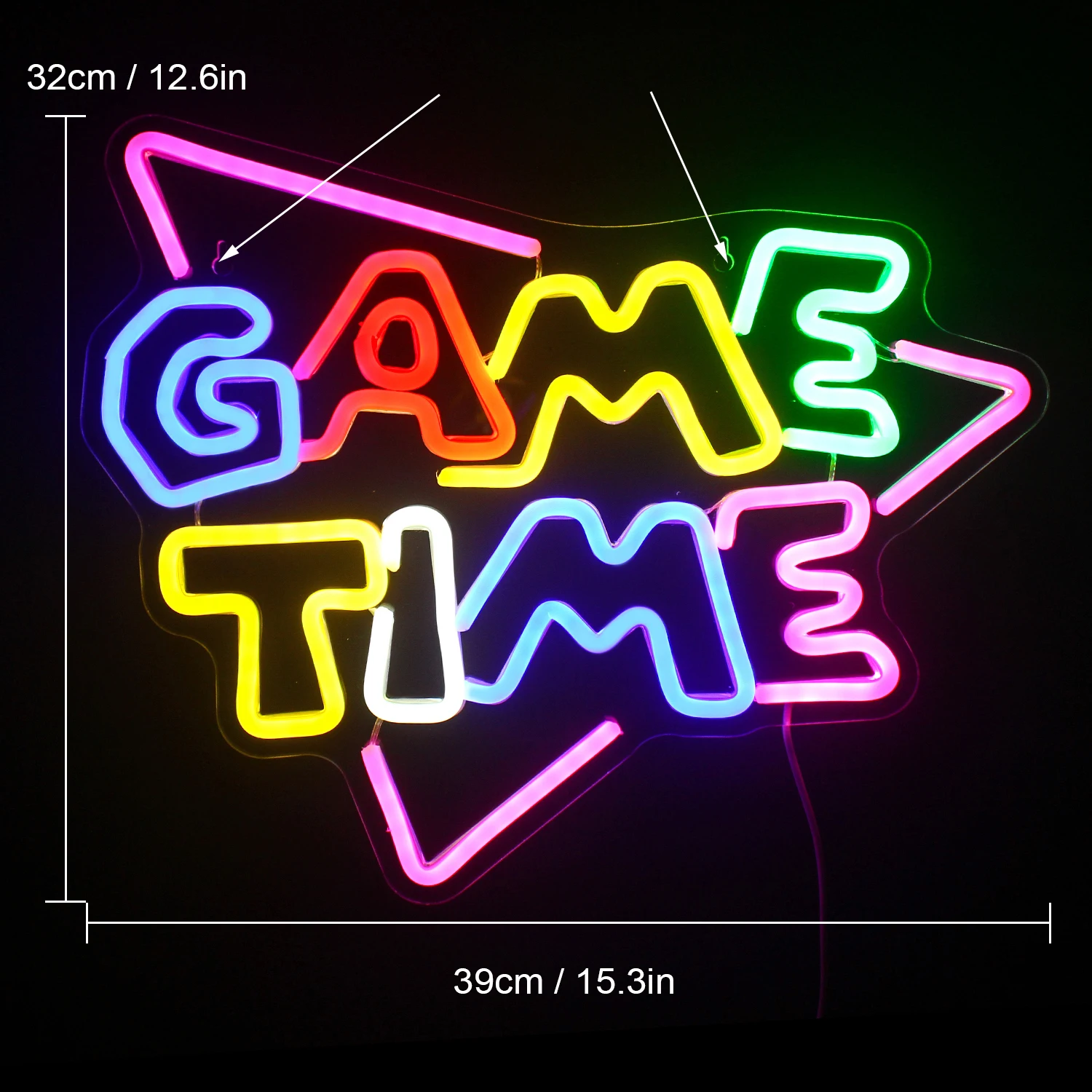 Game Time Neon Led Sign Kolorowe oświetlenie do pokoju gier Zasilana przez USB neonowa lampa ścienna do sypialni Prezenty urodzinowe dla graczy