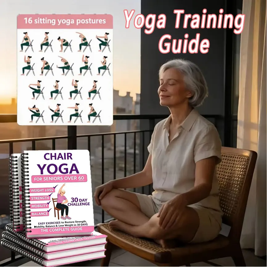 1/2PCS 30 Day Chair Yoga Guide Notebook Exercise Book With Illustrated Strength Flexibility Seated Workout for Seniors & Adults