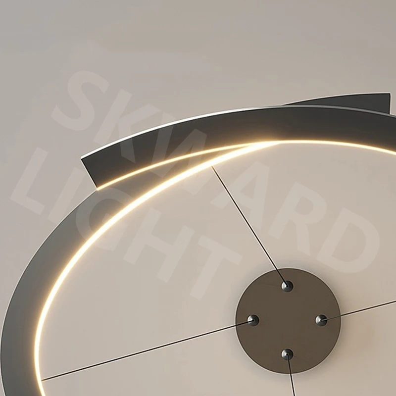 Lampadario moderno a soffitto a LED in bianco o nero, per soggiorno, sala da pranzo e camera da letto, lampada per interni per la decorazione domestica