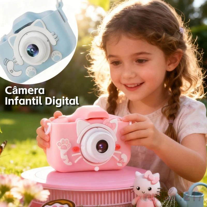 Câmera Digital Infantil, Filmadora Infantil, Mini Máquina Fotográfica Infantil, Tira Fotos e Grava Vídeos, Tira Fotos Reais