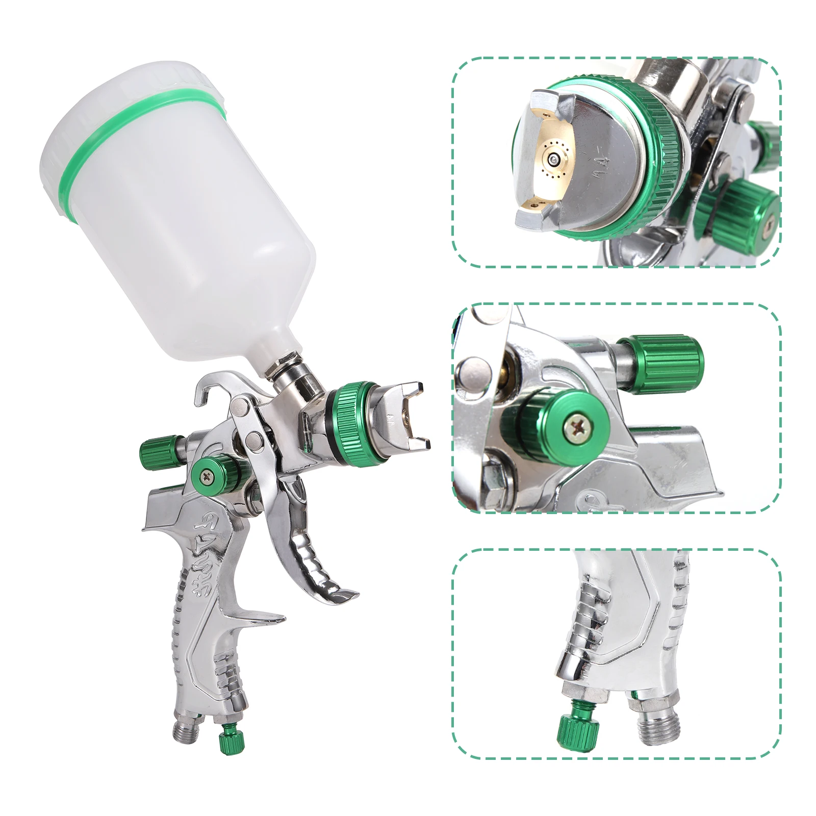 HVLP Spray Gun 1.4/1.7/2.0/2.5mm Steel Nozzle Gravity Pneumatic Airbrush Sprayer Kit Car Furniture DIY Spraying Paint Tool