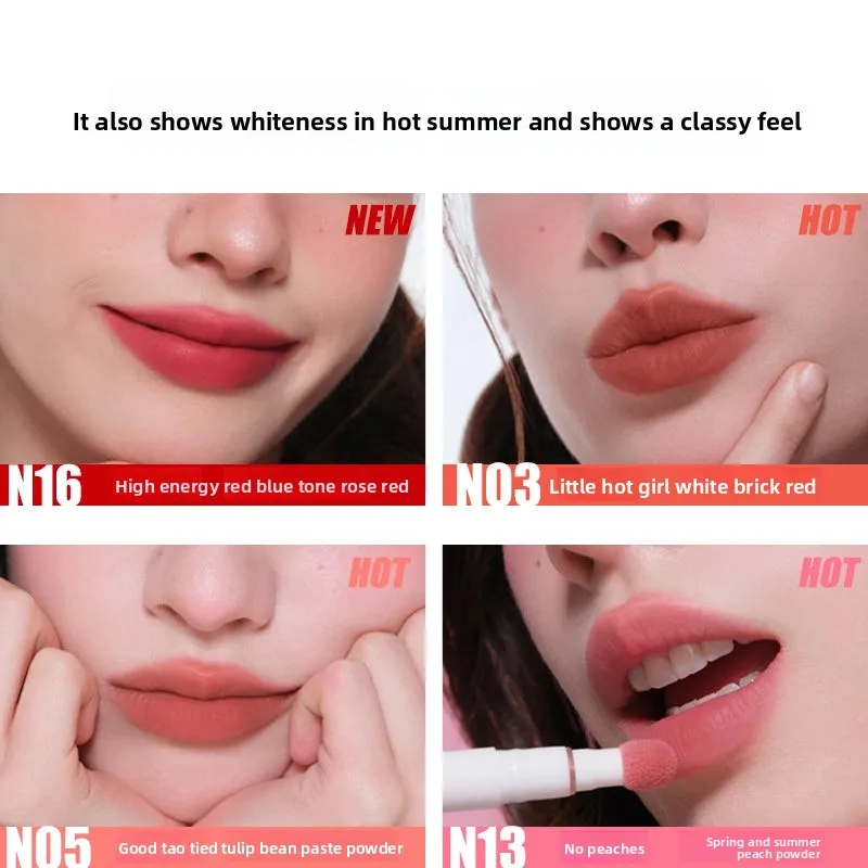 Judydoll almofada de ar batom creme em pó labial não é fácil de manchar a copo fosco clareamento labial esmalte lama labial