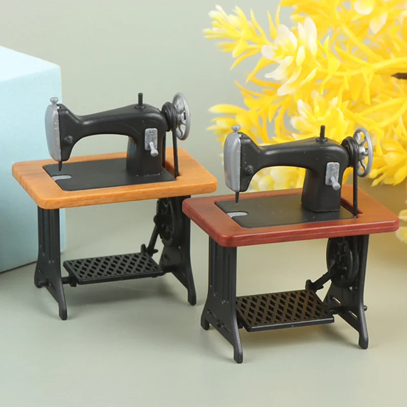 1:12 Puppenhaus Miniaturmöbel Retro Nähmaschine Strickwerkzeuge Modell Puppenhaus Dekor Simulation Möbel Modell