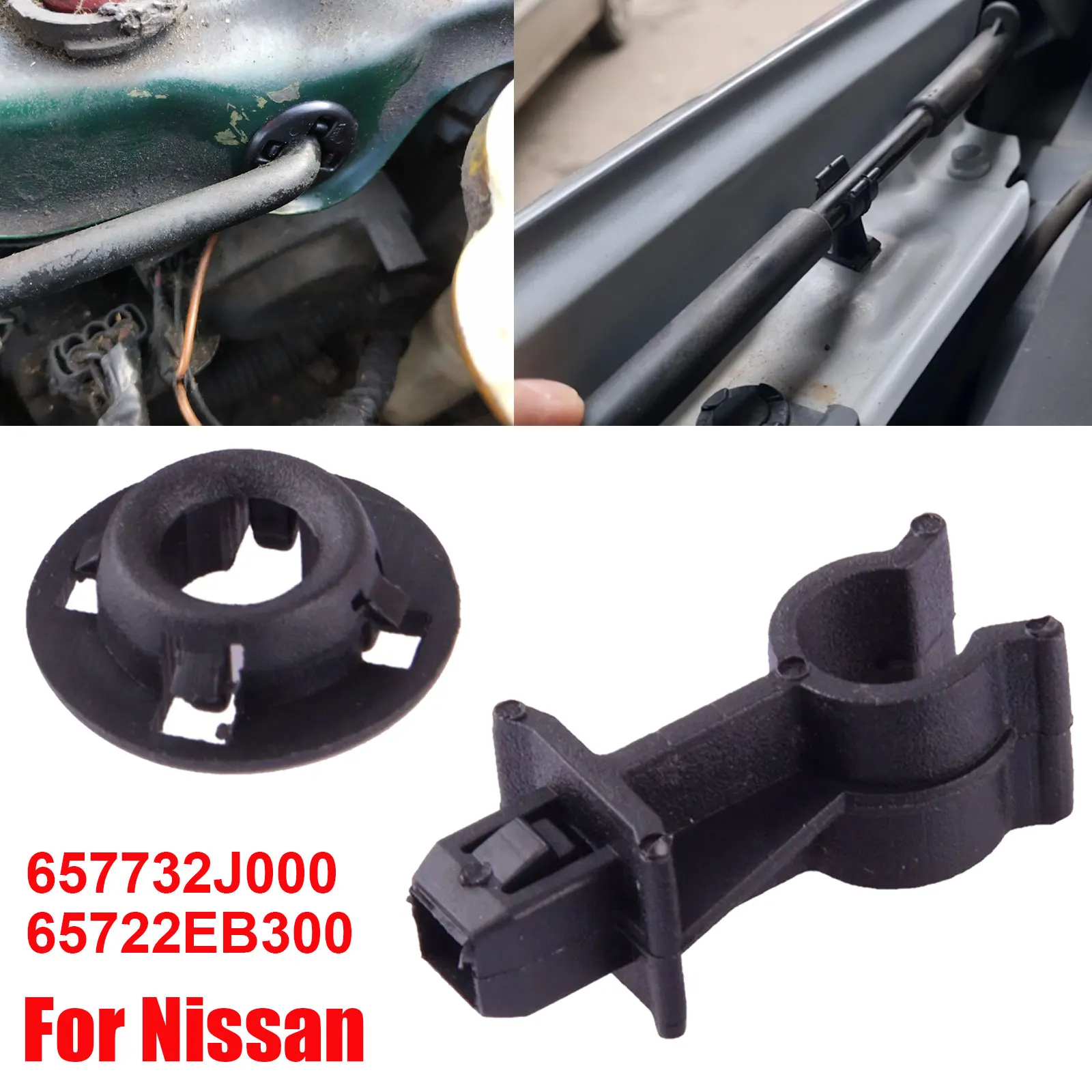 For Nissan Qashqai J10 Navara Pathfinder Xterra Bonnet Hood Support Rod Clamp Clip Grommet 657732J000 65722EB300