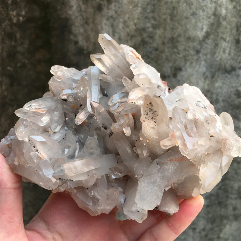 

595g Real Natural Madagascar Crystal Quartz With Mica Cluster Specimen Energy Spiritual Reiki Healing Room Decor Stones