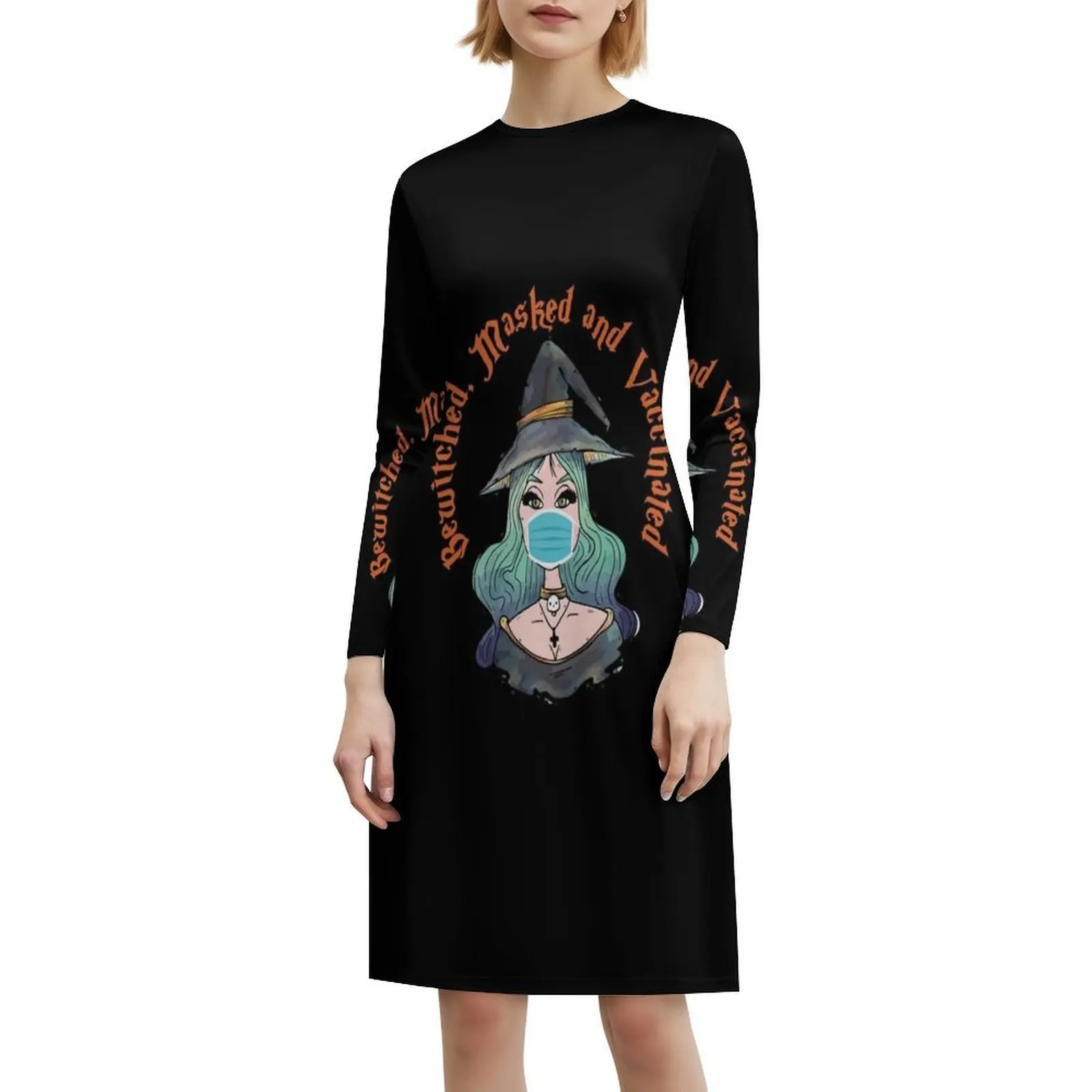 هدية اليوم، فستان ساحرة مضحكة، ملثمين ومزين بالزهور للنساء، فستان كاجوال للربيع والصيف لعيد الحفلات