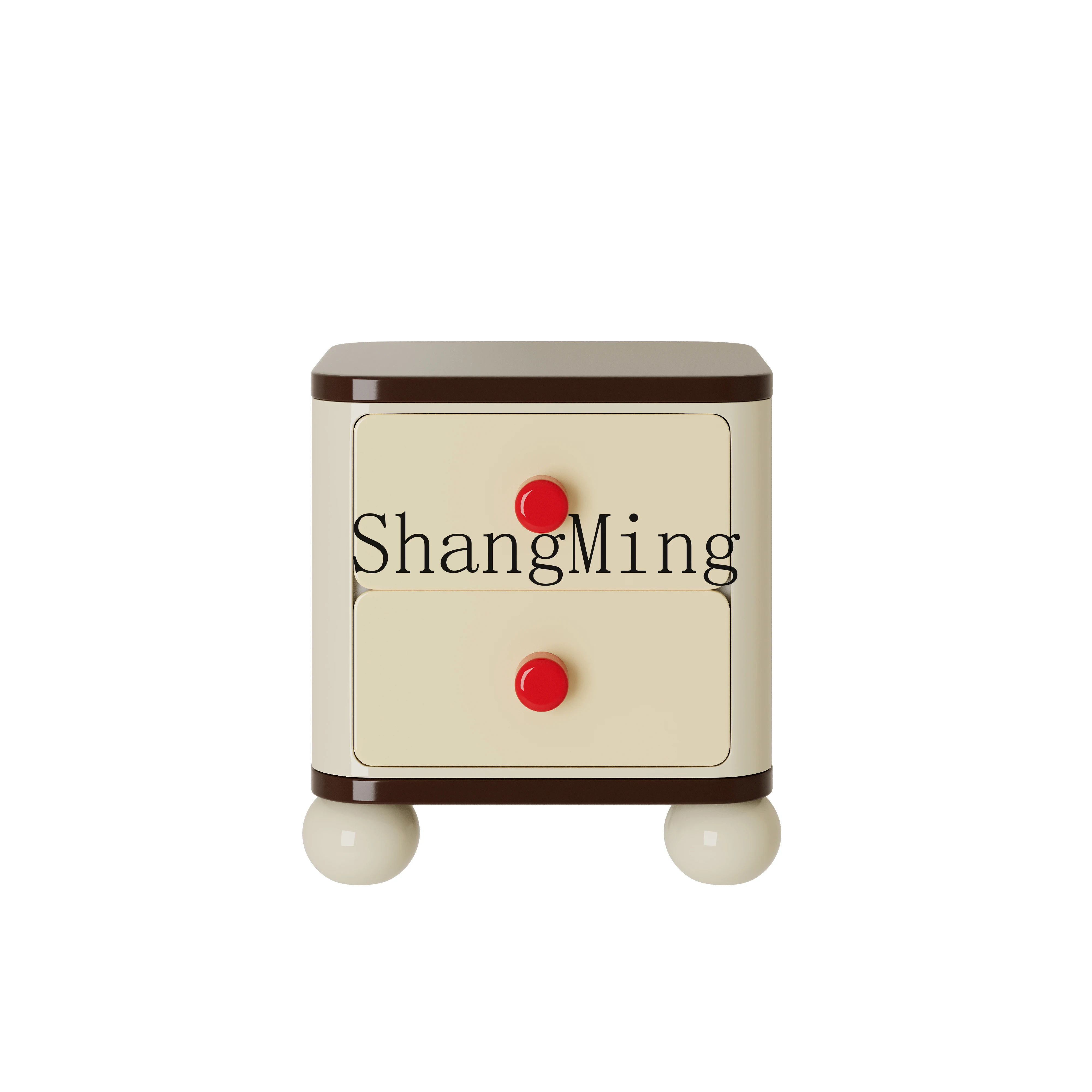 SM new simple solid wood bedside table premium cream wind bedroom bedside storage locker