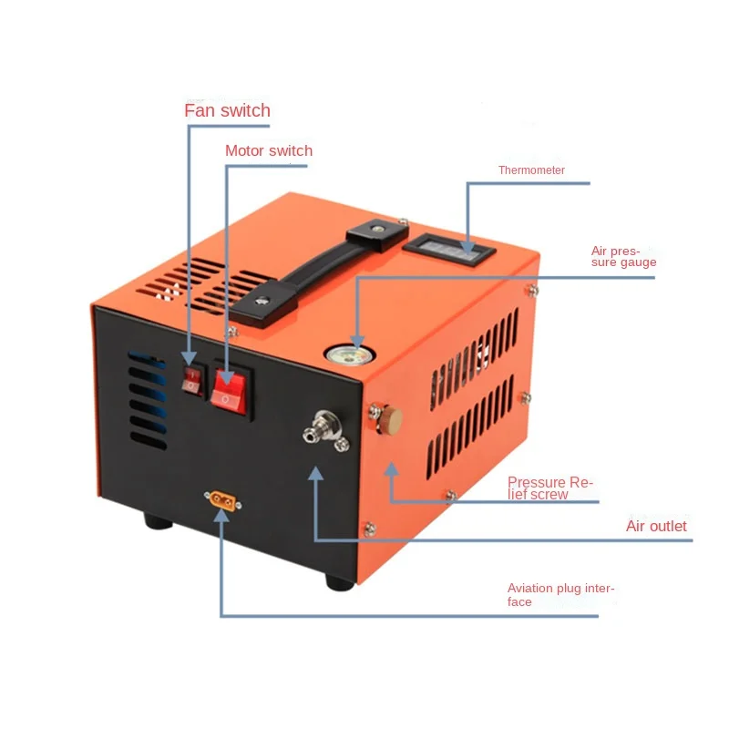 (12V / 110V / 220V) Compresor de aire de 300W Bomba de 220v Bomba de aire para rifle Bomba de coche Compresor de 12 V Bomba sumergible de 300bar