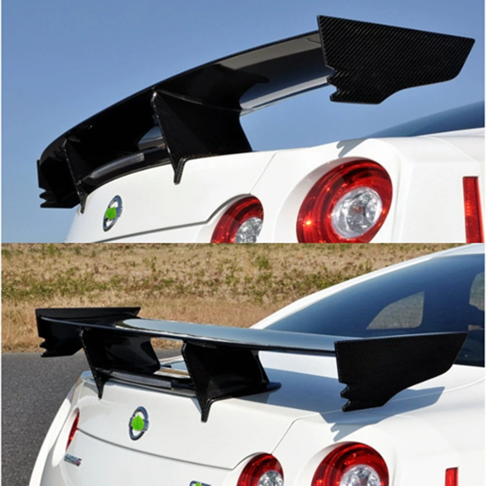 For Nissan GTR R35 2009-2020 High Quality Real Carbon Fiber Car Rear Wing Trunk Lip Spoiler Cooperate With The LED