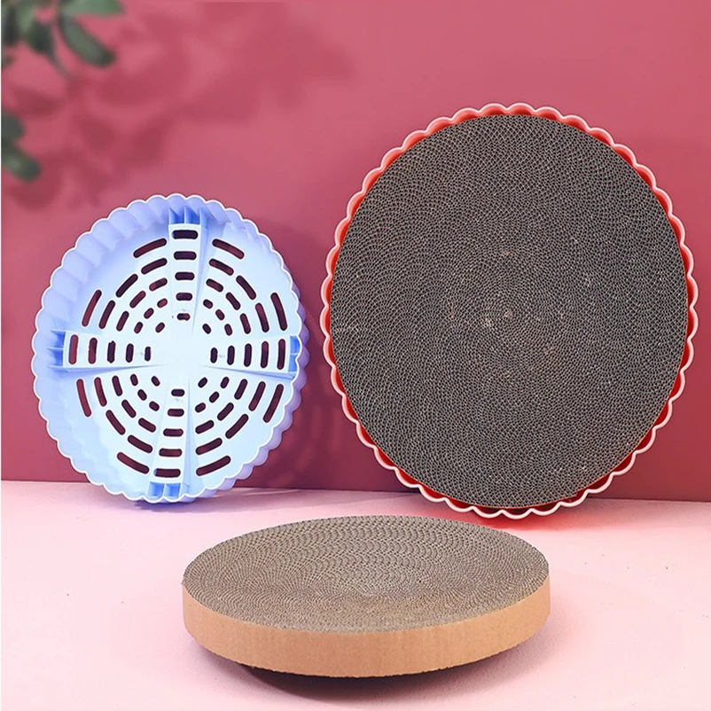 Round corrugated paper cat scratching board scratch resistant cat claw pet toy cat pet supplies