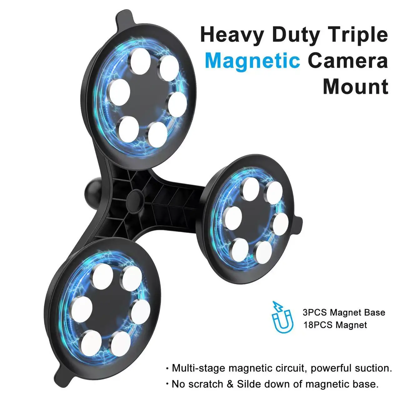 Ckhb-35D45 سوبر قوي المغناطيسي 360 درجة بانورامية حامل كاميرات مراقبة عالي الجودة الضغط ترايبود شفط كأس الملحقات ل insta360