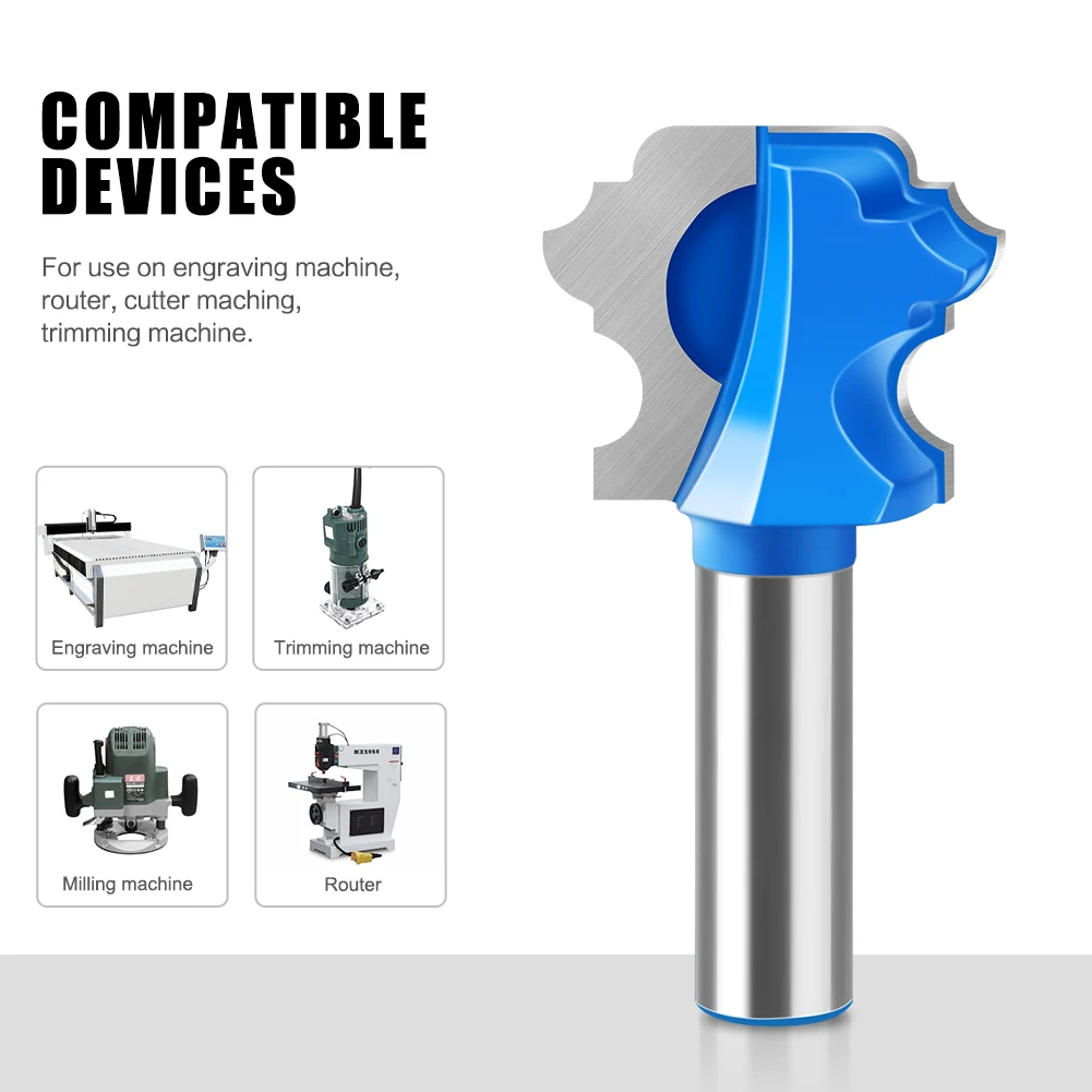 생크 매직 라우터 비트, 팔걸이 라우터 비트, 타각기 라인 라우터 비트 조각, 다양한 라인, 12mm, 1/2 인치, 1 개