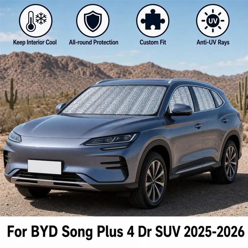 For BYD Song Plus 4 Dr SUV 2025-2026 Full Set Car Window Sunshades UV Block Privacy Heat Insulated Foldable Car Curtain