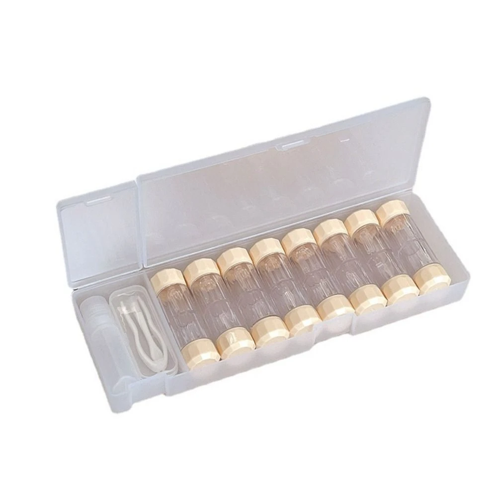 

8 Pairs Portable Contact Lens Box Holder 7 Colors Small Design Contact Lenses Soak Storage Case Durable Clear RGP Lens Container