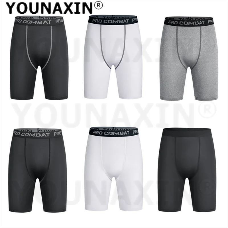 

Men's Base Layer Black Running Sports Shorts Gym Fitness Training Bottom Pants Tights Basketball Long Underwear S M L XL 2XL 3XL