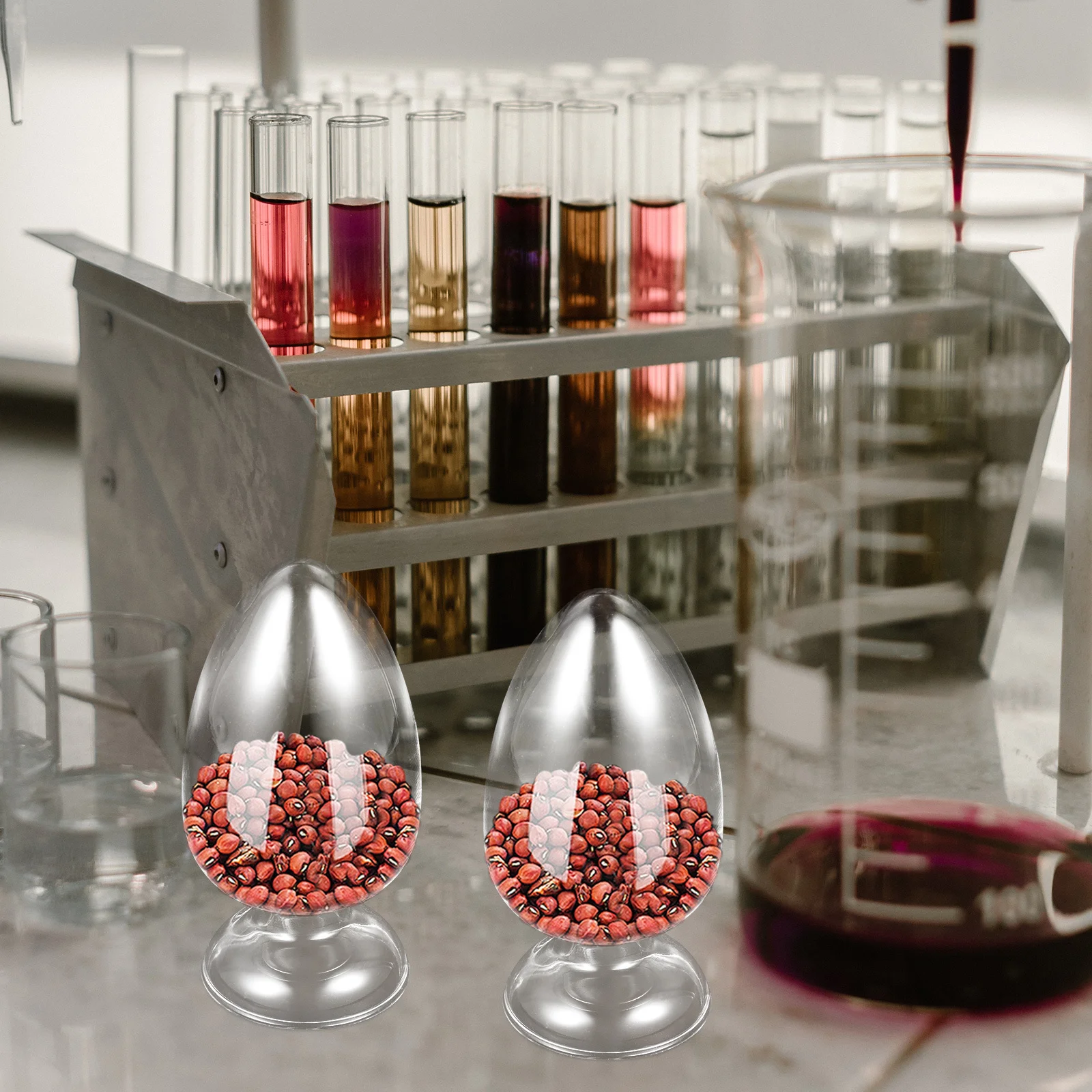 

2Pcs Glass Chicken Heart Shape Sample Bottles Simple Durable for Laboratory Display Conical Specimen Bottles Sample Bottle