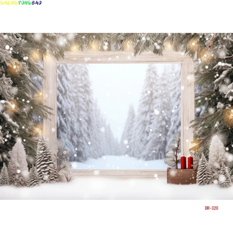 الفينيل مخصص عيد الميلاد الموقد خلفيات للتصوير الفوتوغرافي الدعامة نافذة غرفة المعيشة الداخلية قرية منزل موضوع خلفية DR-10
