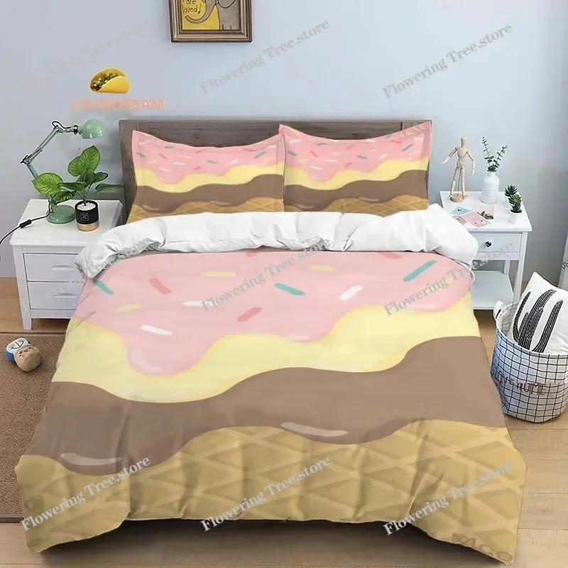 Dessert Cake Sheets Quilt Covers Bedding Dormitory Sheets Bedding Set Soft Warm Bedding Set 3