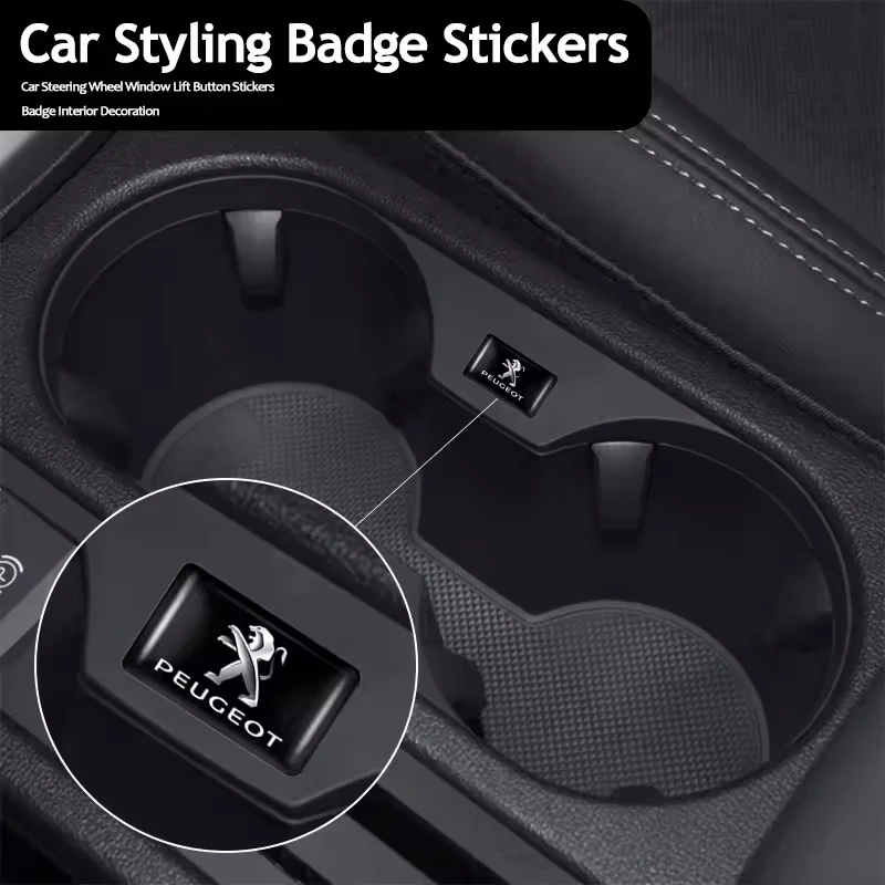 For Peugeot 208 3008 308 2008 207 107 508 607 106 406 407 307 206 301 408 5008 Car Interior Sticker Rubber Badge Decorate Paster view 5