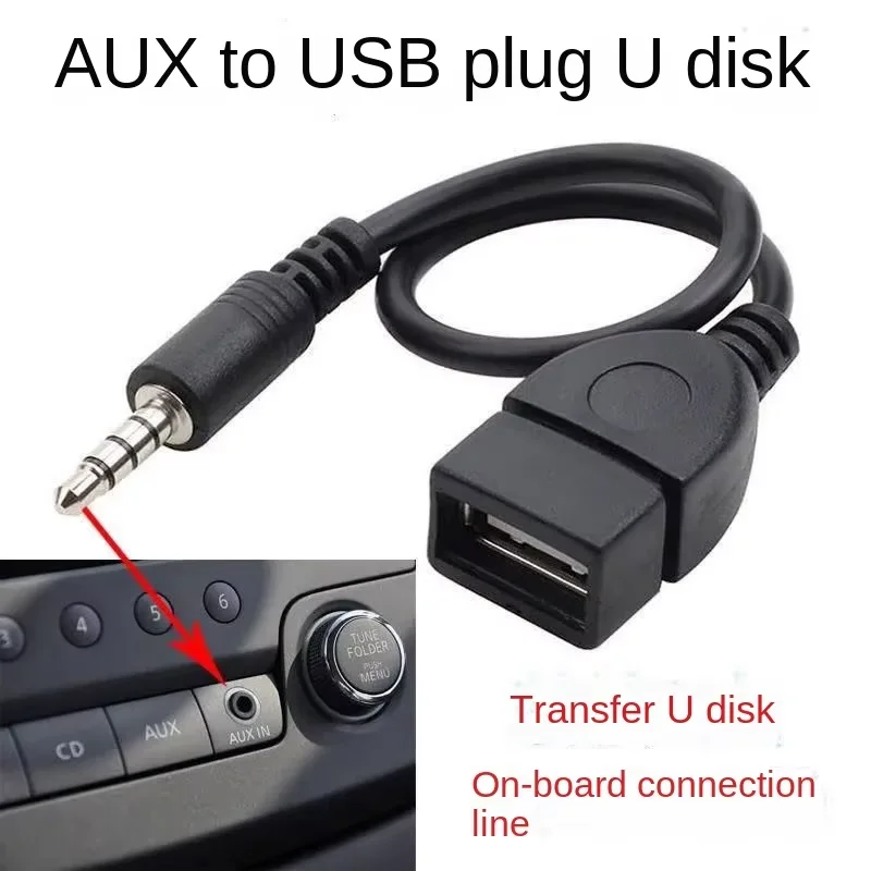 Conversor de MP3 para Carro com Conector de Áudio AUX de 3,5 mm Macho, Compatível com Mercedes Benz Classe A, B, C, E, S, W204, W205, W212, W213, W176, GLC, CLA, AMG, W177, X167